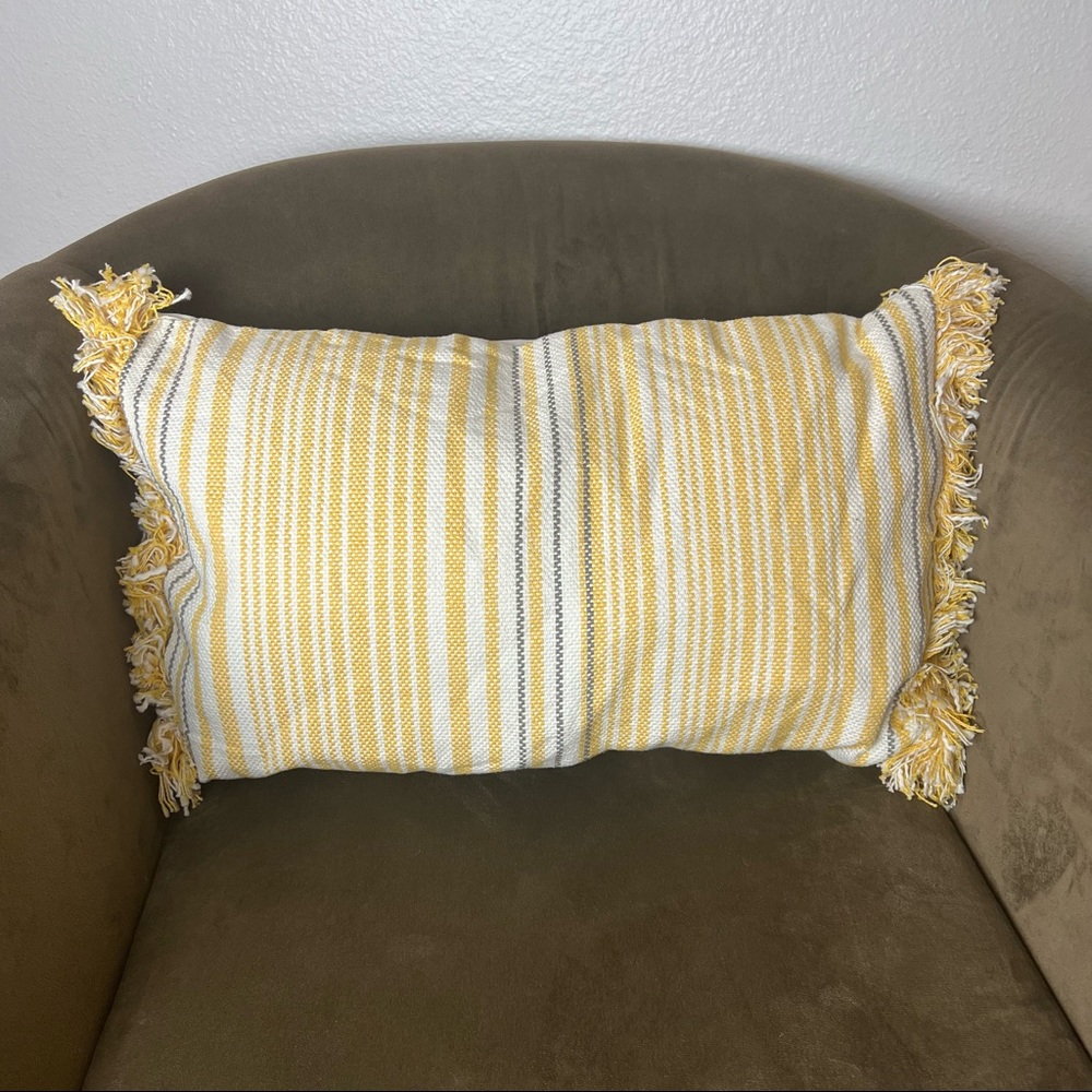 2 pack pillow covers yellow and gray striped 14X26 inches